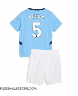 Günstige Manchester City John Stones #5 Heimtrikotsatz Kinder 2024-25 Kurzarm (+ Kurze Hosen)